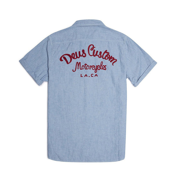 SERVICE SHORT SLEEVE CHAMBRAY SHIRT