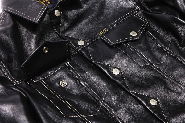 D-389 'TRUCKER' LEATHER JACKET