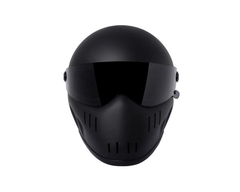 fullface black motorcycle helmet profile pic Low Profile XR RACING FULL FACE MATT BLACK