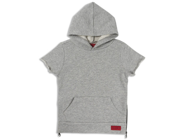 JORDYN SIDE ZIP HOODIE-Grey, Black