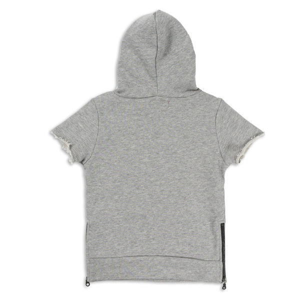 JORDYN SIDE ZIP HOODIE-Grey, Black