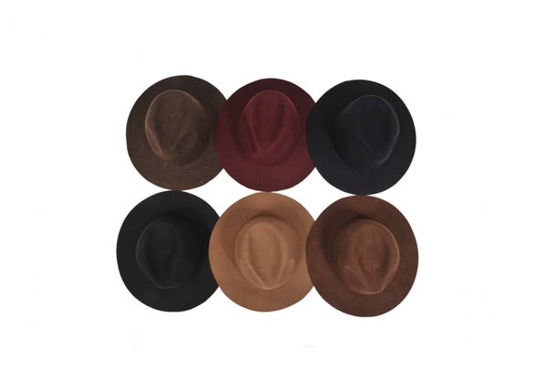 TWO WAY CUSTOM FEDORA-Black, Navy, Wine, Brown, Khaki, Beige