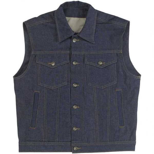 PRIME CUT COLLARED VEST - Black, Indigo