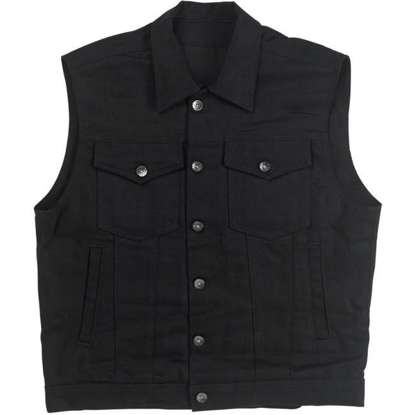 PRIME CUT COLLARED VEST - Black, Indigo