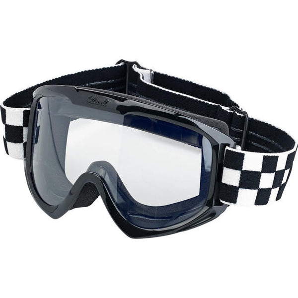 MOTO GOGGLES-Black, Checkered, White
