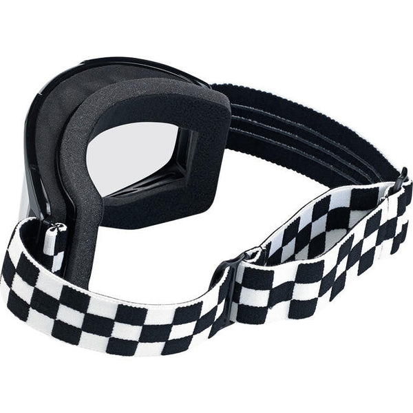 MOTO GOGGLES-Black, Checkered, White