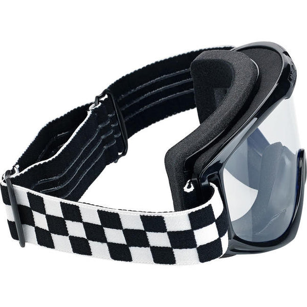 MOTO GOGGLES-Black, Checkered, White