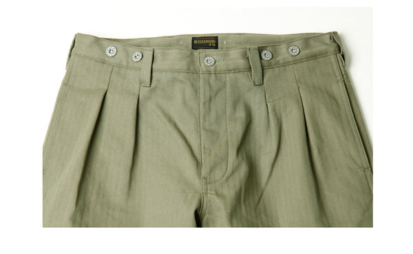 U.S. ARMY SUSPENDER PANTS-Khaki, Beige