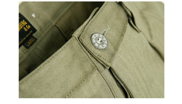 U.S. ARMY SUSPENDER PANTS-Khaki, Beige